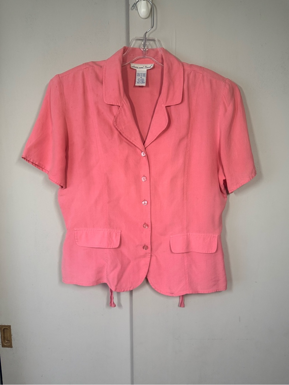 Vintage Anna & Frank Pink 100% Silk
Blouse